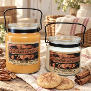 2 Wick Candles - medium and large jars